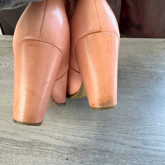 Miista Leather Ankle Boots Side Zipper Heeled 39 Pink - Picture 7 of 12